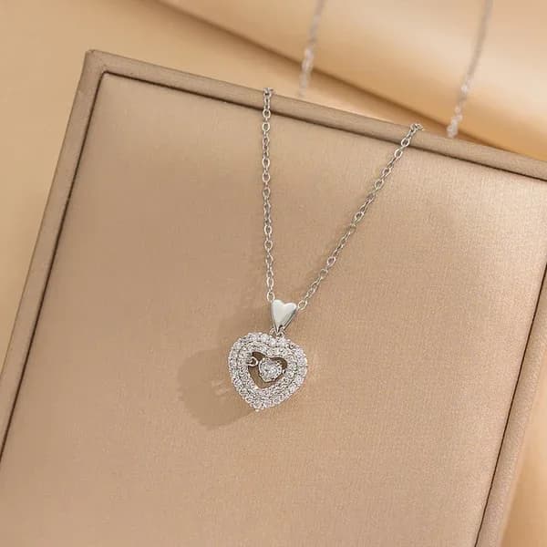 Silver Heart Themed Pendant