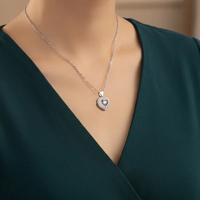 Silver Heart Themed Pendant 2