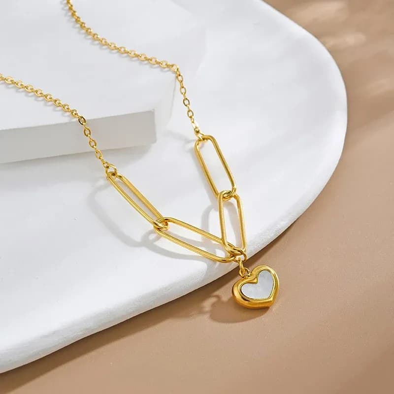 White Heart Themed Pendant