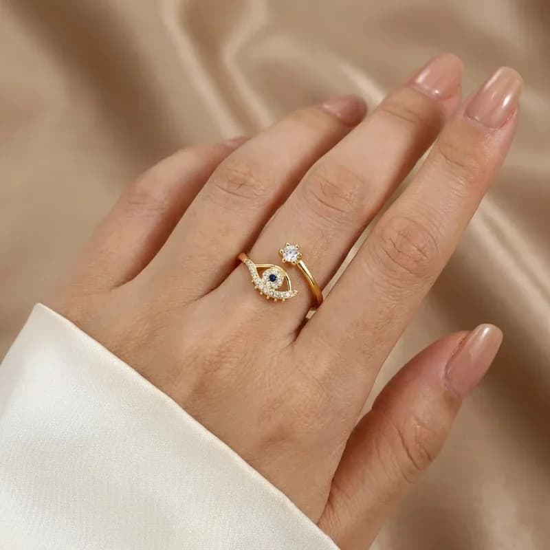Evil Eye Adjustable Ring