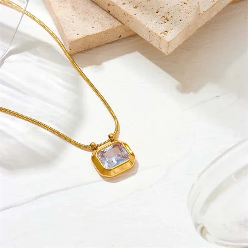 White Rectangular Pendant 2