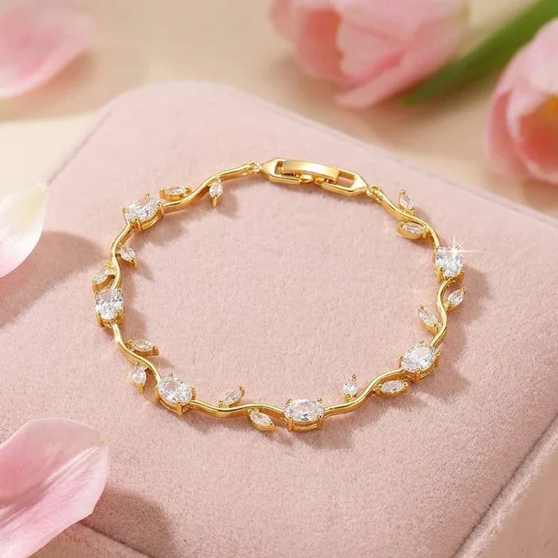 White Stones Studded Tulip Bracelet