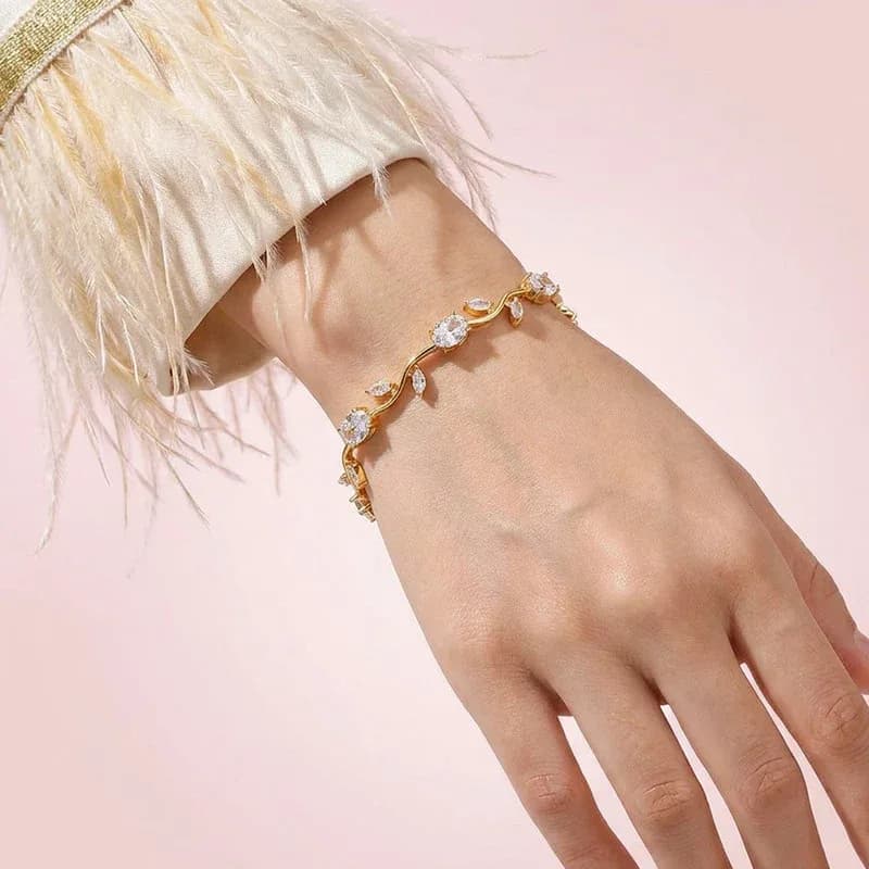 White Stones Studded Tulip Bracelet 2