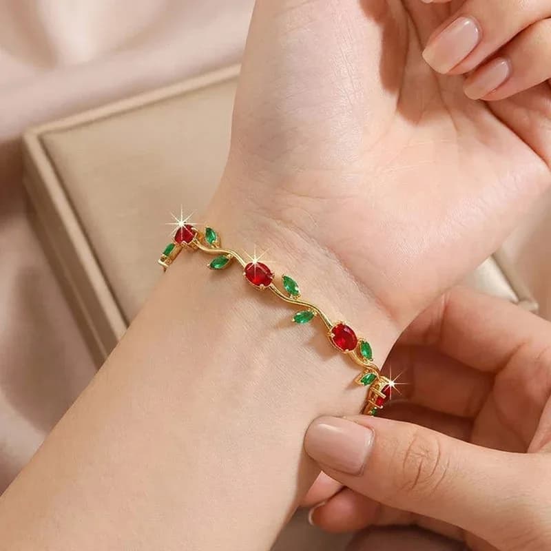 Red & Green Tulip Bracelet 2