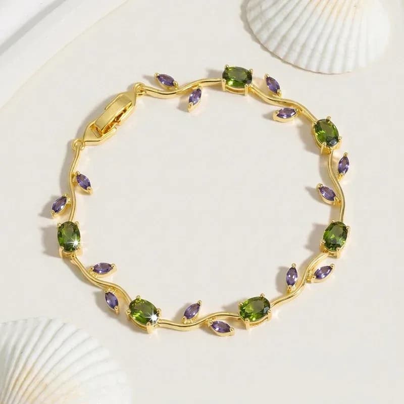 Green & Purple Tulip Bracelet