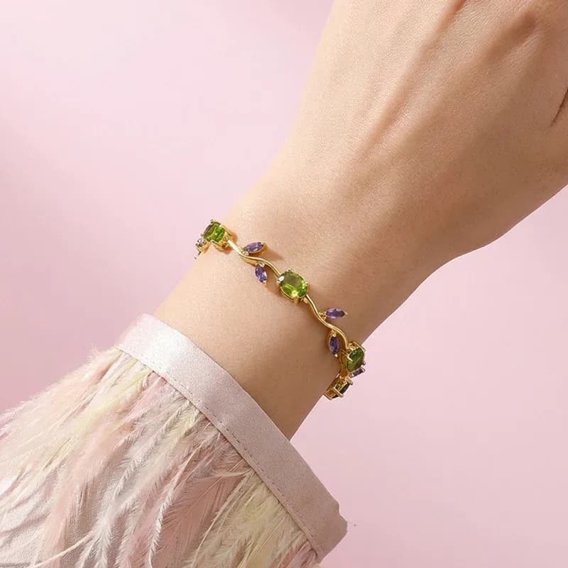 Green & Purple Tulip Bracelet 2