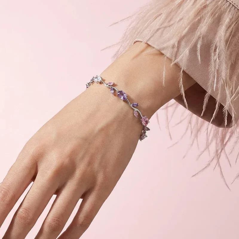 Silver Plated Multicolor Stones  Bracelet