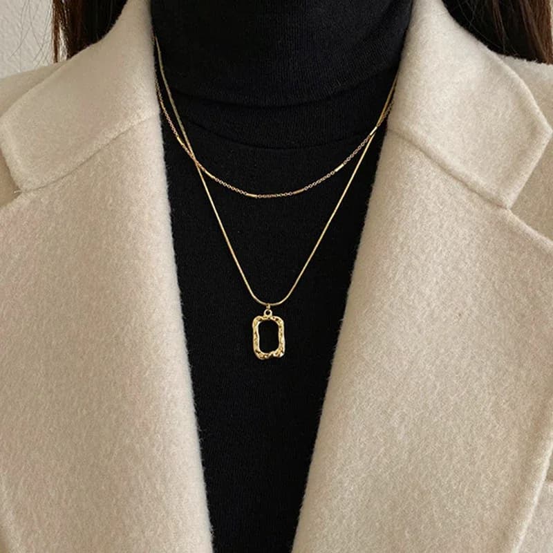 Dual Strand Geometric Necklace 2