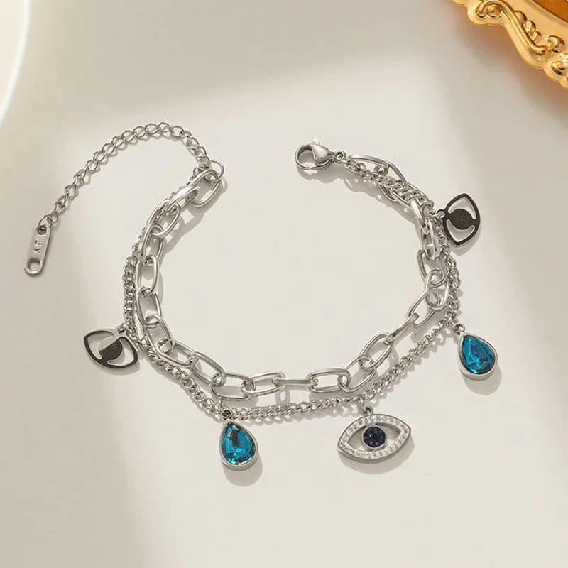 Crystal Studded Evil Eye Bracelet 2