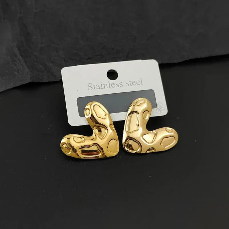 Golden Heart Themed Earrings