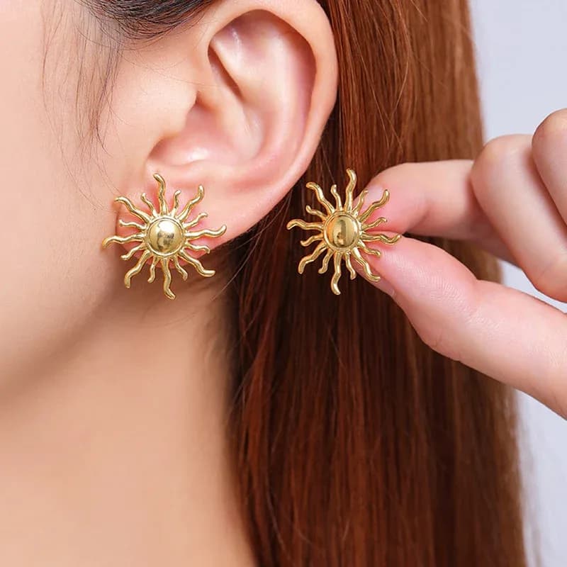 Sun Shaped Stud Earrings