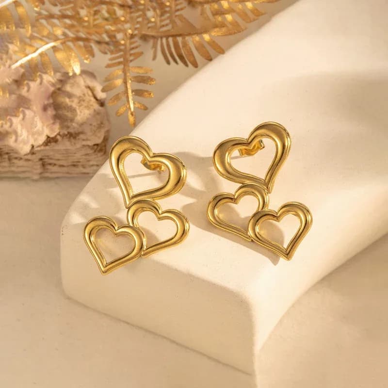 Triple Heart Studs 2