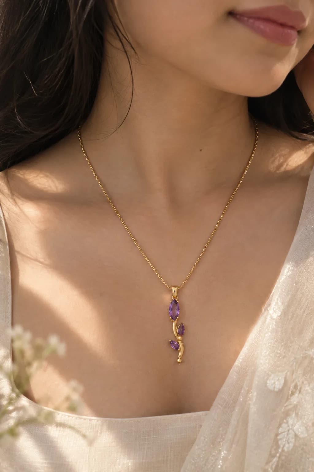 Purple Tulip Necklace 2